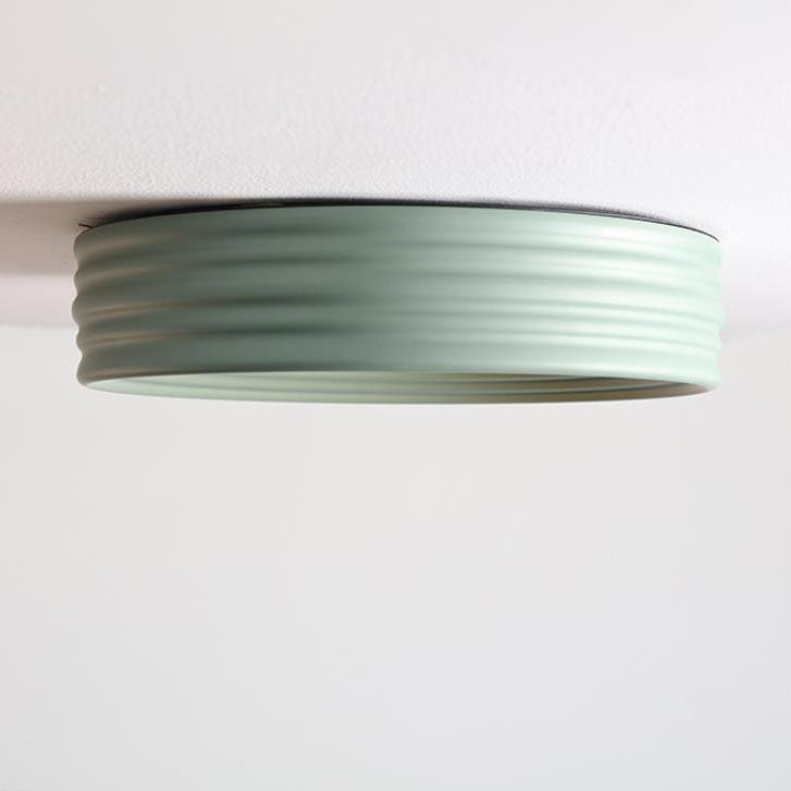 Contemporary Nordic Stripes Round Aluminum LED Flush Mount Ceiling Light For Living Room