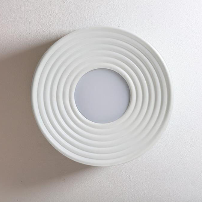 Nordic Minimalist Stripes Round Iron LED Flush Mount Ceiling Light