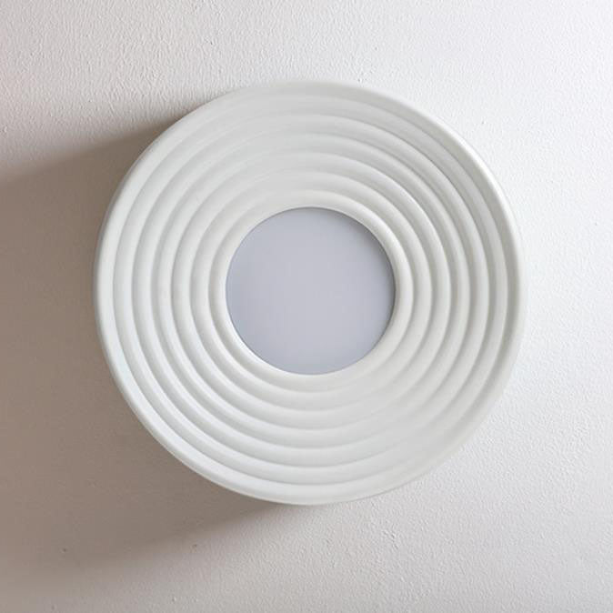 Luz de techo LED montada al ras de hierro redonda con rayas minimalistas nórdicas 