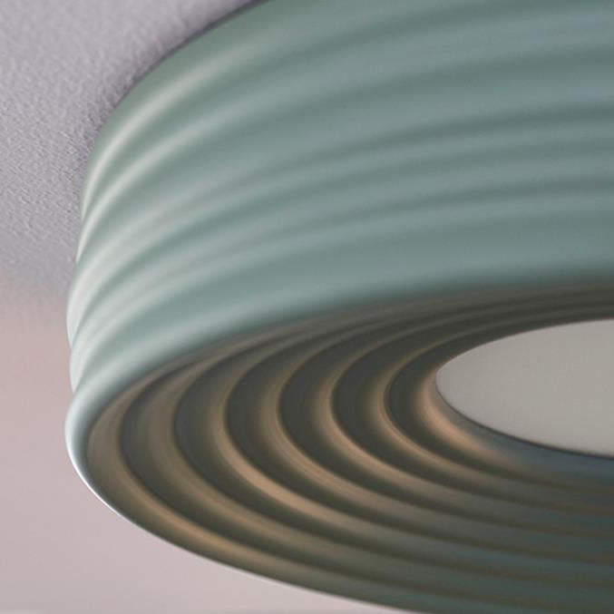 Luz de techo LED montada al ras de hierro redonda con rayas minimalistas nórdicas 