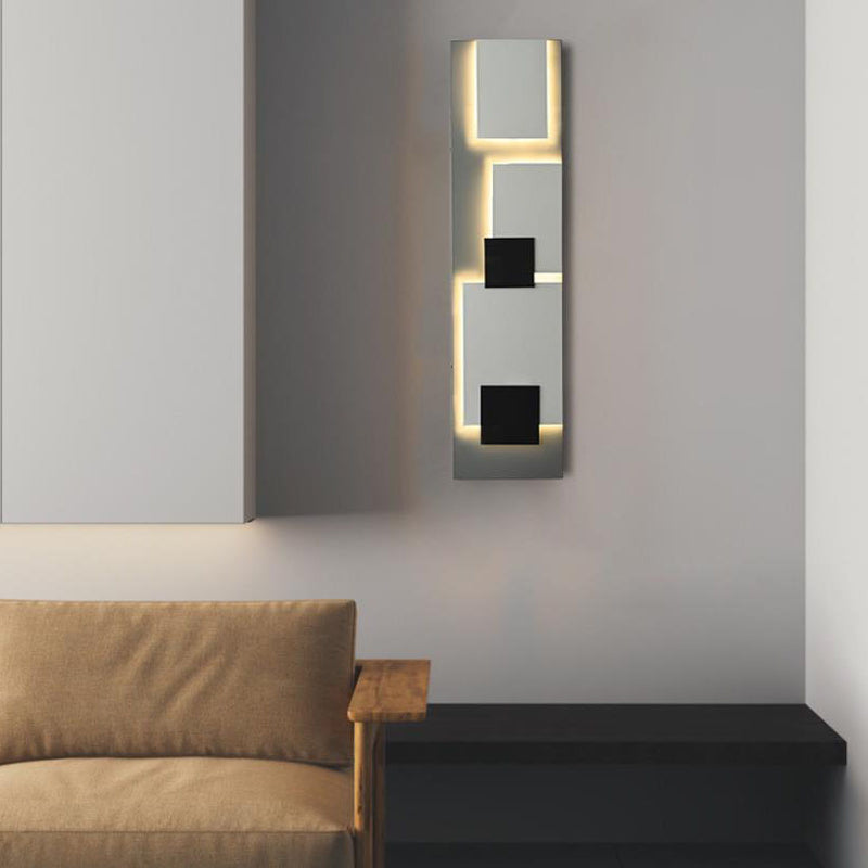 Modern Minimalist Square Geometric Block LED Wall Sconce Lamp