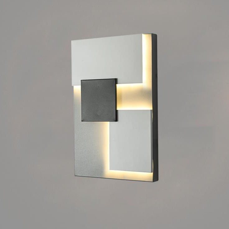 Modern Minimalist Square Geometric Block LED Wall Sconce Lamp