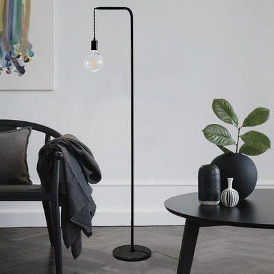 Industrial Simple Black Iron Long Pole 1-Light Standing Floor Lamp