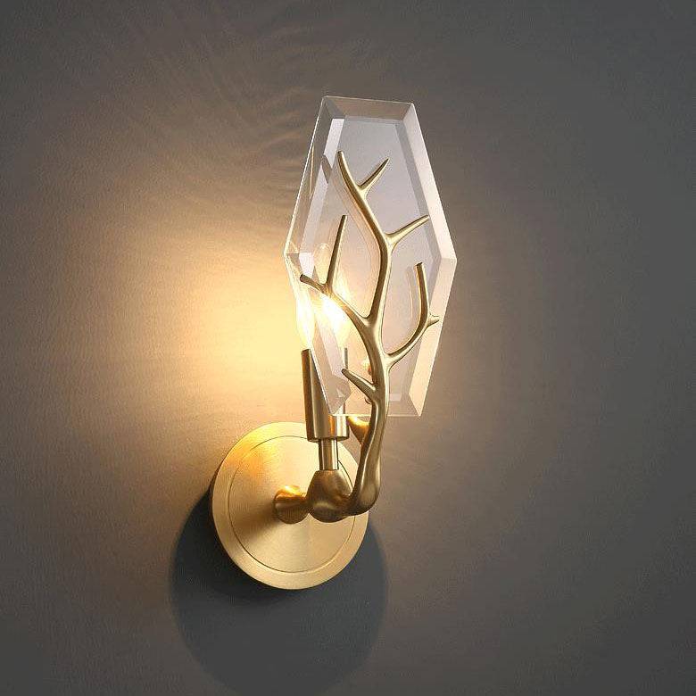 Vintage Tiffany gefärbte florale Glaskuppel 1-Licht Wandleuchte Lampe 