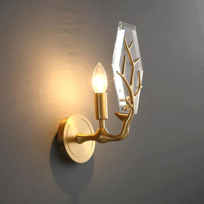 Vintage Tiffany gefärbte florale Glaskuppel 1-Licht Wandleuchte Lampe 