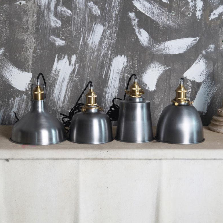 Contemporary Industrial Iron Dome Geometry Silver Copper 1-Light Pendant Light For Living Room