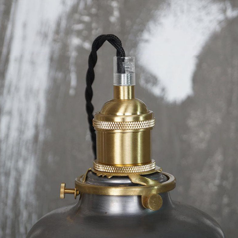 Contemporary Industrial Iron Dome Geometry Silver Copper 1-Light Pendant Light For Living Room