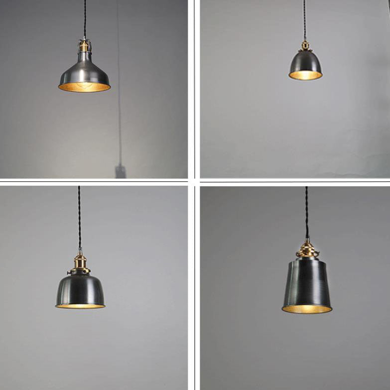 Lámpara colgante de geometría de cúpula de hierro minimalista industrial plateada y cobre de 1 luz 