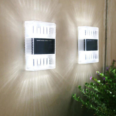 Modern Solar Powered Up And Down Illuminated Outdoor LED Wall Sconce Lamp
