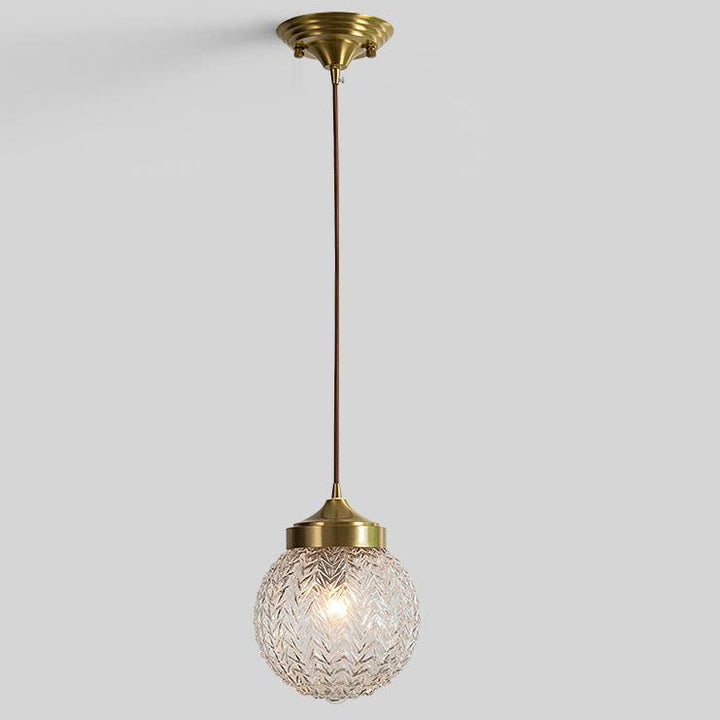 Nordic Light Luxury All-copper Glass Shade 1-Light Pendant Light