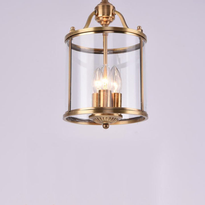 Moderner goldener Glamour Kronleuchter mit Vollkupfer-Glas-Schirm, Zylinder, 3/7-Licht 