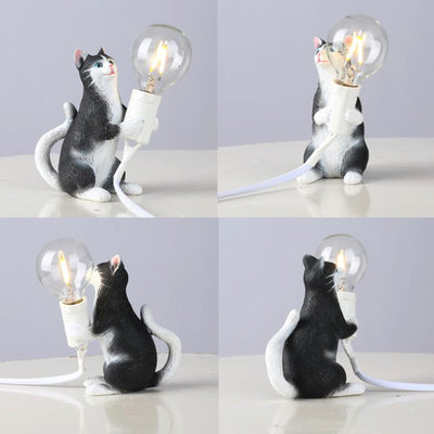 Modern Creative Resin Kitten Decor 1-Light Mini Table Lamp