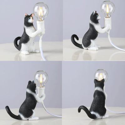 Modern Creative Resin Kitten Decor 1-Light Mini Table Lamp