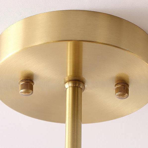 Contemporary Industrial Exposed Bulb Copper Branch 3/4 Light Semi-Flush Mount Ceiling Light For Living Room