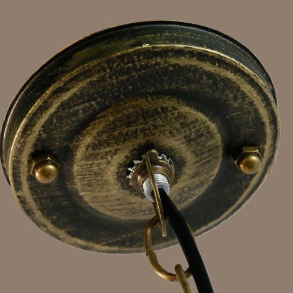 Traditional Vintage Solid Wood Iron Tree Branch Cone 1-Light Pendant Light for Living Room