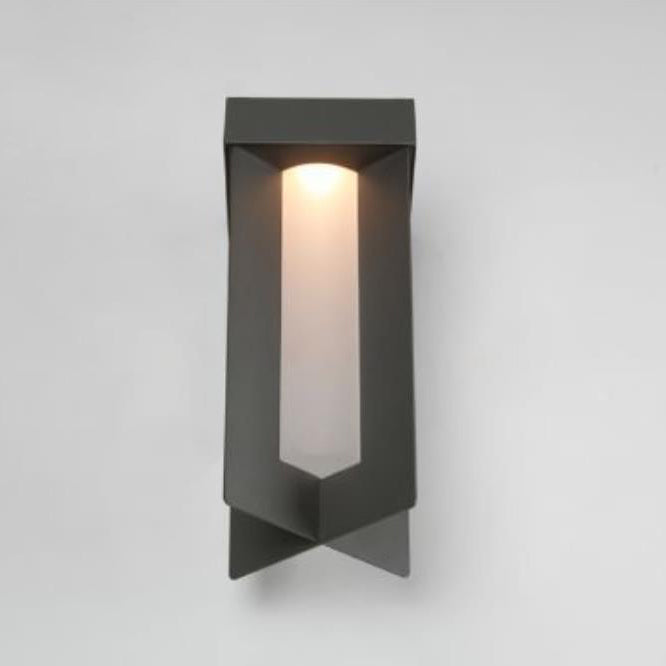 مصباح حائط خارجي LED مقاوم للماء من الألمنيوم والحديد بتصميم مربع هندسي بسيط 