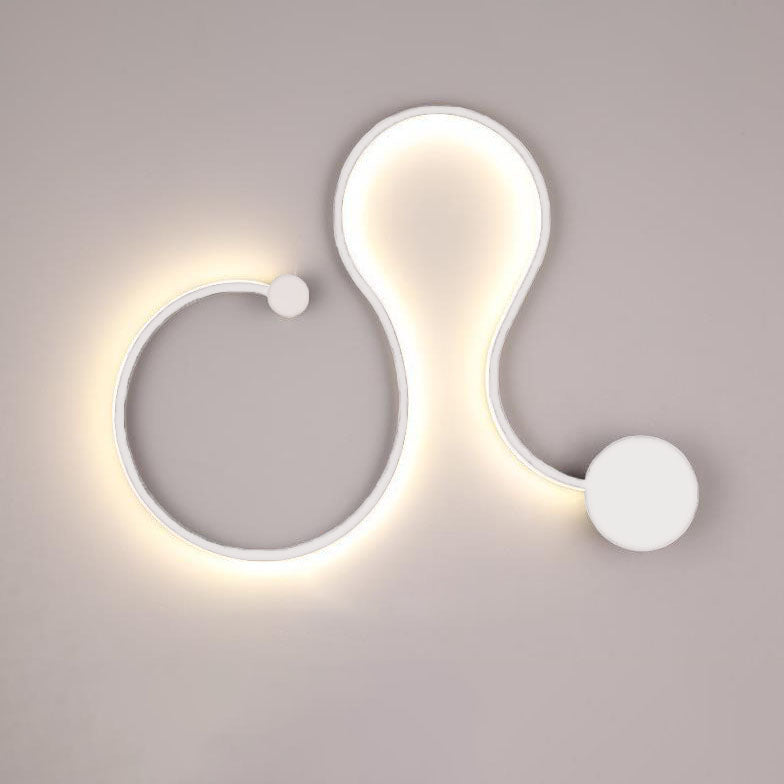 Moderne lange Aluminium-Schlangenform 1-Licht gebogene LED-Wandleuchte 