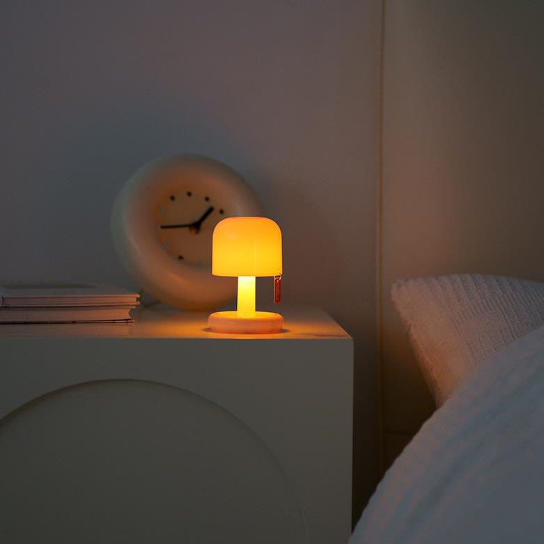 Modern Minimalist Decorative Mushroom Plastic USB LED Table Lamp