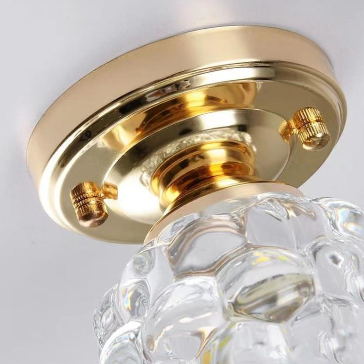 Moderne minimalistische florale Eisen-Glas-Deckenleuchte mit einer Lampe, halbeingelassen 