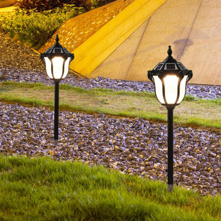 Farol Hexagonal Solar de Aluminio Vidrio Control de Luz Impermeable Inserto en el Suelo LED Iluminación de Paisaje Exterior 