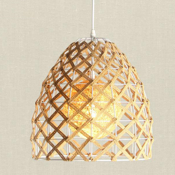 Japanese Creative Rattan Weaving Bird Nest 1-Light Pendant Light