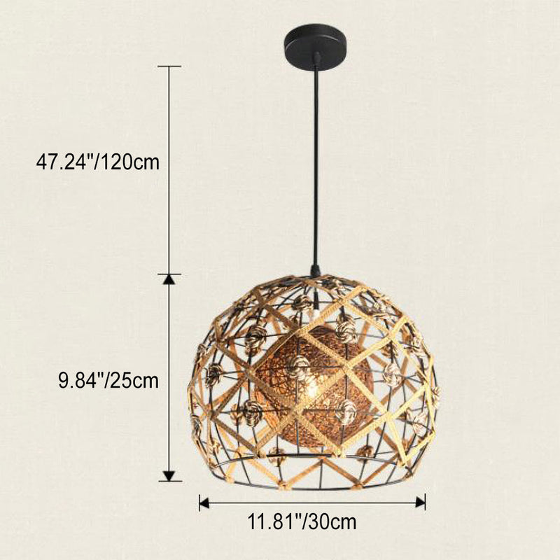 Japanische kreative Rattan-Weberei Vogel Nest 1-Licht Pendelleuchte 