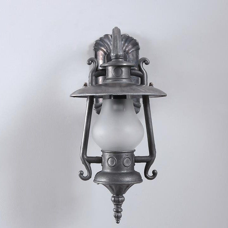 Lámpara de queroseno de aluminio retro industrial de 1 luz para exteriores, aplique de pared impermeable 