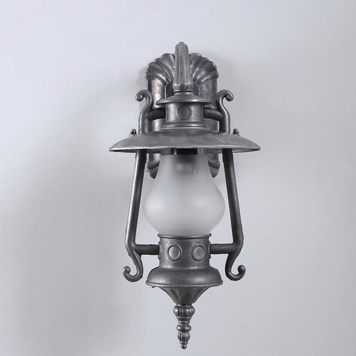 Lámpara de queroseno de aluminio retro industrial de 1 luz para exteriores, aplique de pared impermeable 