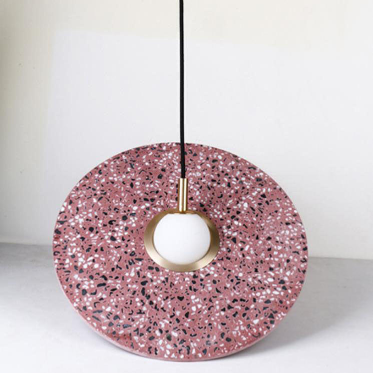 Nordic Creative Terrazzo Planet Disc 1-Light Pendant Light