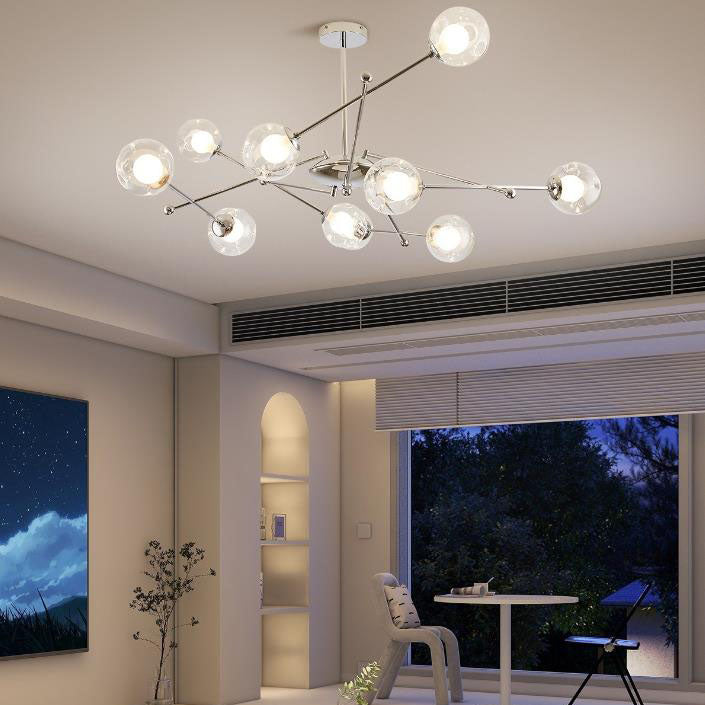 Lustre moderne créatif avec constellation de la Balance en fer 4/6/8/10 lumières 