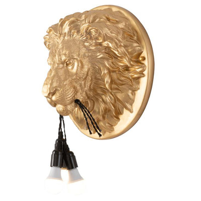 Applique murale 3 lumières Nordic Creative en résine avec tête de lion 