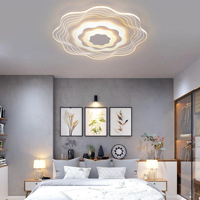 Modern Acrylic Multi-Layer Flower Shape LED Flush Mount Ceiling Light