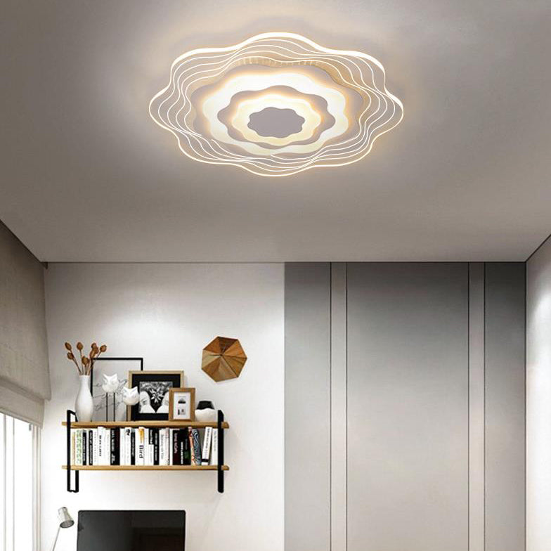 Modern Acrylic Multi-Layer Flower Shape LED Flush Mount Ceiling Light