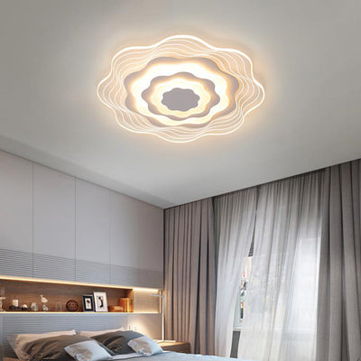 Modern Acrylic Multi-Layer Flower Shape LED Flush Mount Ceiling Light