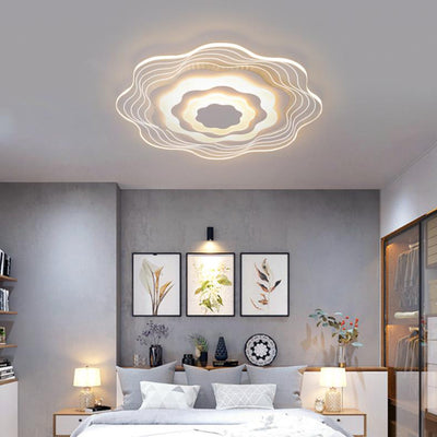 Modern Acrylic Multi-Layer Flower Shape LED Flush Mount Ceiling Light