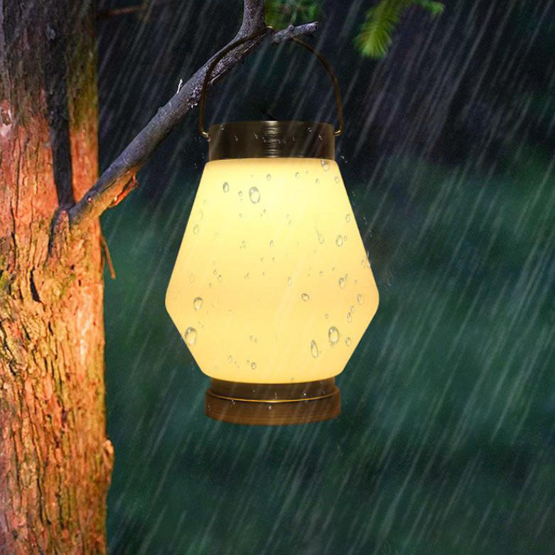 ضوء LED خارجي متعدد الأضلاع للأجهزة المحمولة بالطاقة الشمسية للتخييم 