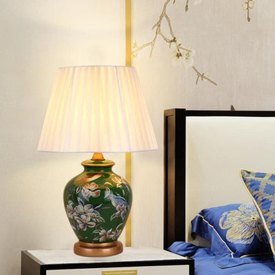 Modern Creative Warm Ceramic Cylindrical 1-Light Table Lamp