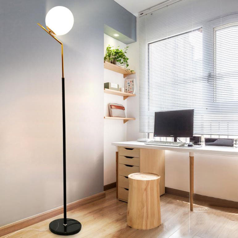 Modern Creative Wrought Iron Long Sphere 1-Light Standing Floor Lamp