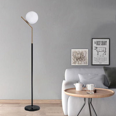 Modern Creative Wrought Iron Long Sphere 1-Light Standing Floor Lamp