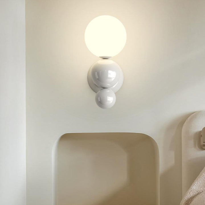 Moderner Creme-Stil Kinder Schmiedeeisen Kugel 1-Licht Wandleuchte 