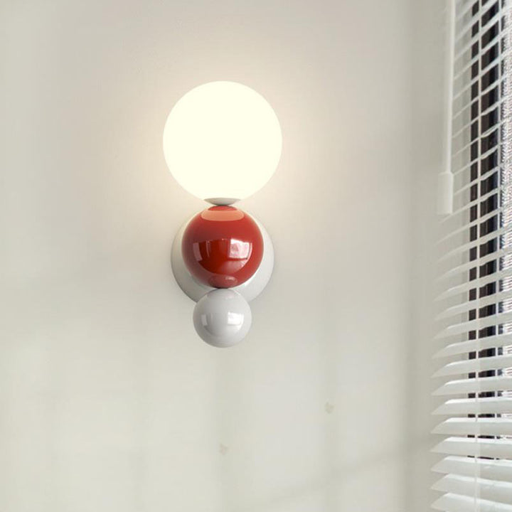 Moderner Creme-Stil Kinder Schmiedeeisen Kugel 1-Licht Wandleuchte 