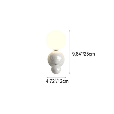 Applique murale moderne pour enfants en fer forgé style crème avec une sphère et une lumière 
