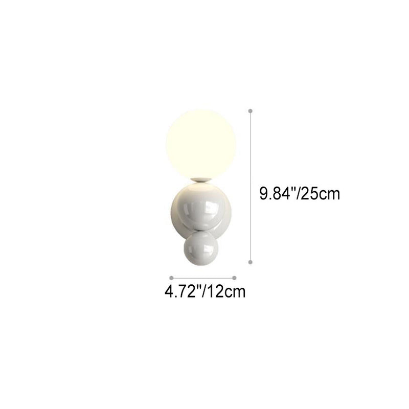 Applique murale moderne pour enfants en fer forgé style crème avec une sphère et une lumière 