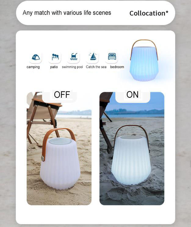 Modern Waterproof Portable Basket Bluetooth Audio PE USB Outdoor Light