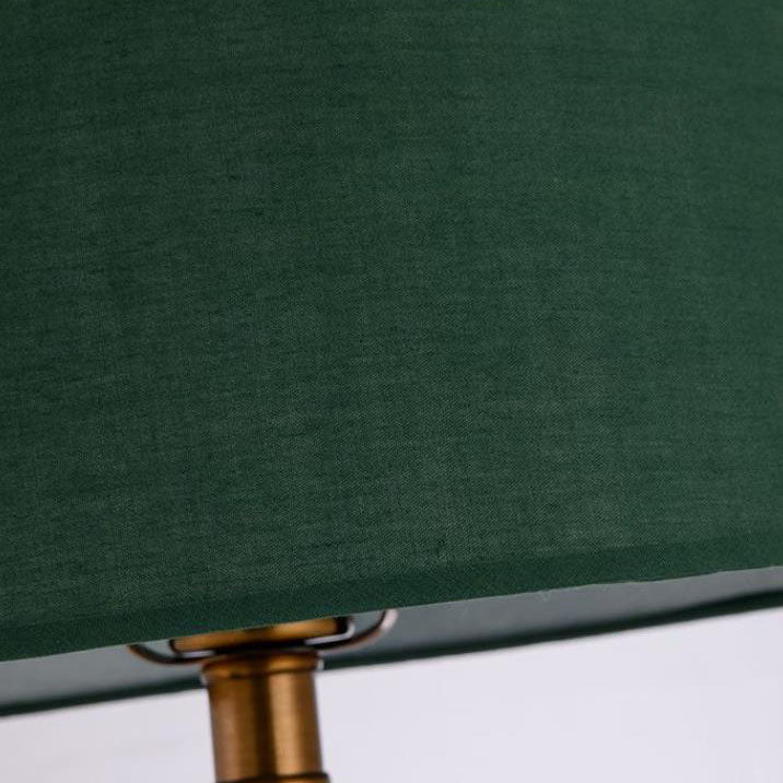 Lampe de table moderne en céramique cylindrique avec matériel en lin à 1 lumière 