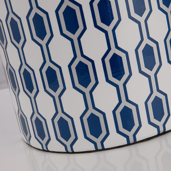 Lampe de table moderne en céramique cylindrique avec matériel en lin à 1 lumière 