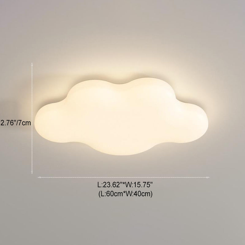 Modern White Cloudy Iron Acrylic LED Flush Mount Ceiling Light