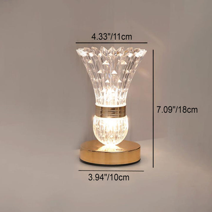 Lampe de table USB LED à base de matériel en forme de vase acrylique créatif nordique 