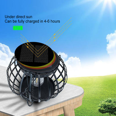 Outdoor Solar Waterproof Simple Iron Lantern LED Lawn Garden Light