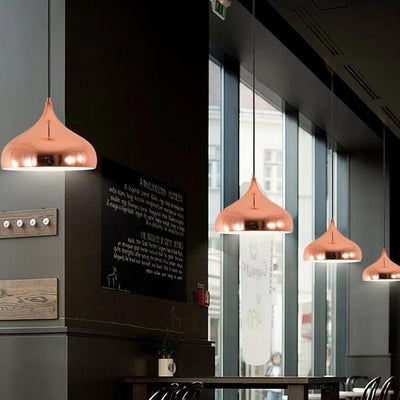 Nordic Light Luxury Rose Gold Wrought Iron Round 1-Light Pendant Light